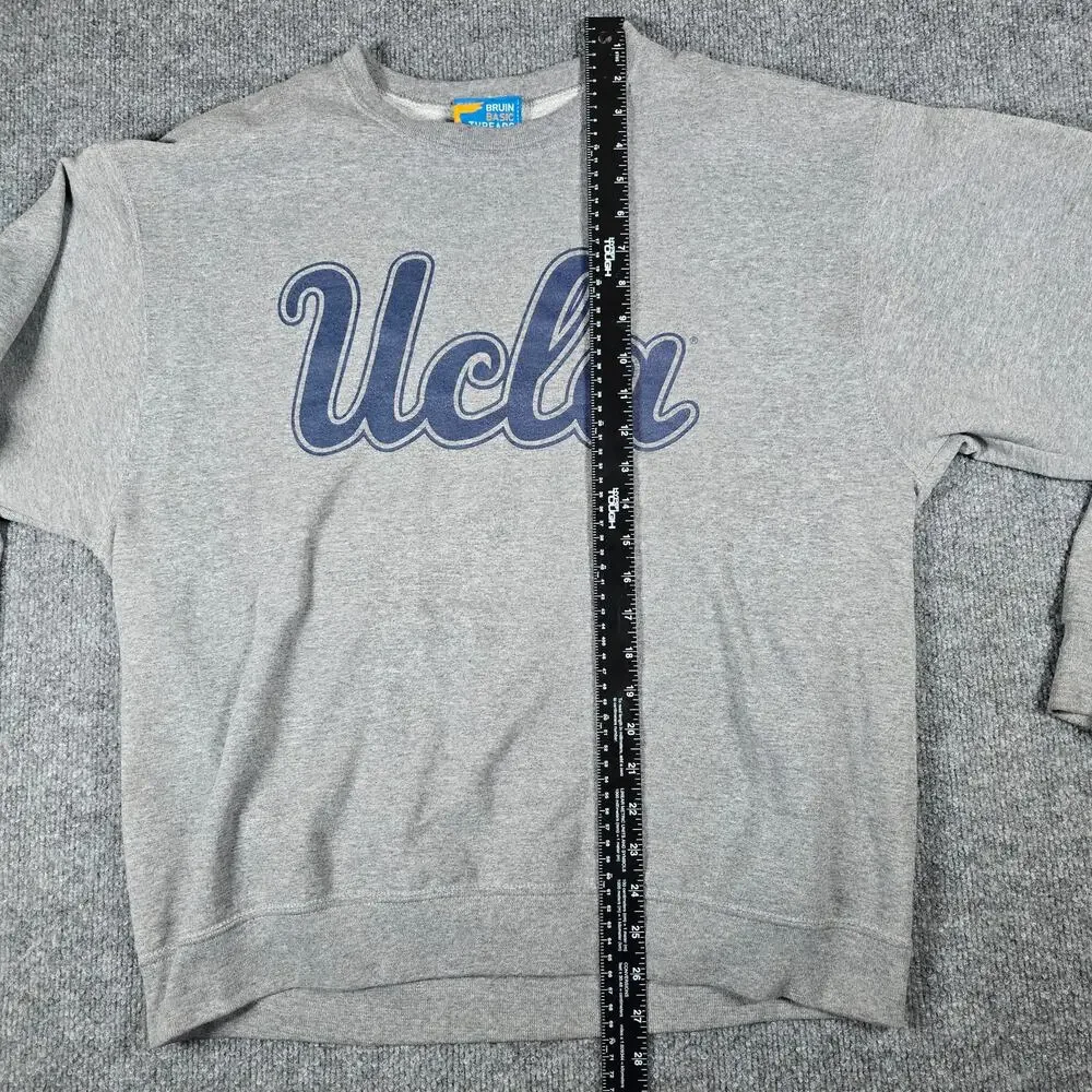UCLA Bruin Basic Threads Men's Crew Neck Sweater - Script Print - Gray - Large - Picture 15 of 16